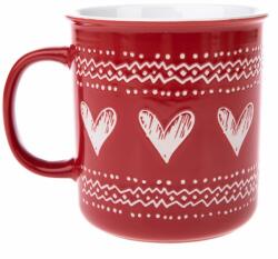 4home Christmas heart karácsonyi kerámia bögre, piros, 710 ml
