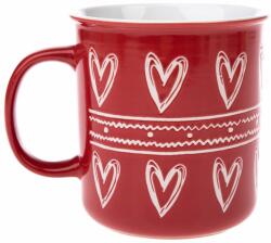 4home Christmas heart II karácsonyi kerámia bögre piros, 710 ml