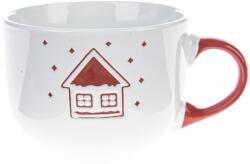 4home Snowy cottage karácsonyi kerámia bögre fehér, 500 ml
