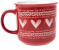 4home Christmas heart II karácsonyi kerámia bögre piros, 450 ml