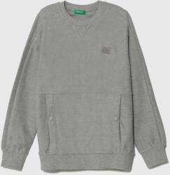 Benetton gyerek melegítőfelső pamutból szürke, sima - szürke 160