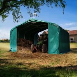 TOOLPORT Takarmánytároló sátor, 6x6m, PVC ponyva, sötét zöld, rögzítés kemény talajhoz Takarmánytároló sátor, Mobil istálló, Szénatároló sátor - (6678175)