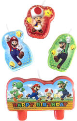 Amscan Super Mario Mushroom World tortagyertya, 4 db-os gyertya szett (DPA17155455)