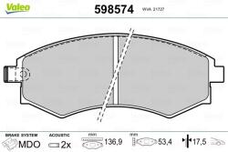 VALEO Fékbetét készlet VALEO 598574 for HYUNDAI, KIA (598574)