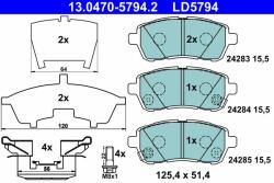 ATE fékbetétkészlet, tárcsafék ATE 13.0470-5794.2 for DAIHATSU, SUZUKI, MAZDA (13.0470-5794.2)