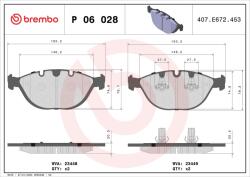 BREMBO fékbetétkészlet, tárcsafék BREMBO P 06 028 for BMW (P 06 028)