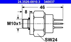 ATE Féklámpakapcsoló ATE 24.3526-0810.3 for MERCEDES-BENZ, HANOMAG, MAGIRUS-DEUTZ, IVECO, … (24.3526-0810.3)