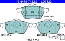 ATE fékbetétkészlet, tárcsafék ATE 13.0470-7122.2 for VAG, SEAT, SKODA (13.0470-7122.2)