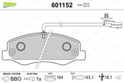 VALEO Fékbetét készlet VALEO 601152 for OPEL, NISSAN, RENAULT, VAUXHALL (601152)