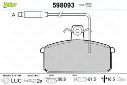 VALEO Fékbetét készlet VALEO 598093 for SEAT (598093)