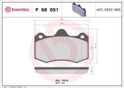 BREMBO Fékbetét készlet BREMBO P 68 051 for RENAULT (P 68 051)