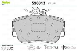 VALEO fékbetétkészlet, tárcsafék VALEO 598013 for MERCEDES-BENZ (598013)