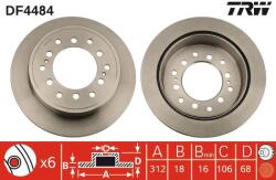 TRW féktárcsa TRW DF4484 for TOYOTA, LEXUS, BAW (DF4484)