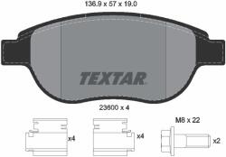 TEXTAR fékbetétkészlet, tárcsafék TEXTAR 2360001 for CITROËN, PEUGEOT (2360001)