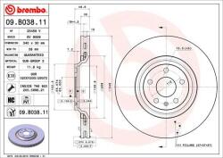 BREMBO féktárcsa BREMBO 09. B038.11 for AUDI (09.B038.11)