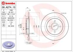 BREMBO féktárcsa BREMBO 08. A274.10 for FORD (08.A274.10)