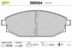 VALEO Fékbetét készlet VALEO 598504 for MITSUBISHI, HYUNDAI, GALLOPER (598504)