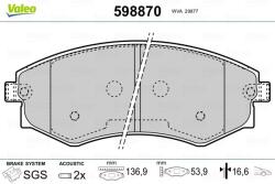 VALEO fékbetétkészlet, tárcsafék VALEO 598870 for SSANGYONG, DAEWOO (598870)