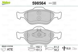 VALEO Fékbetét készlet VALEO 598564 for FORD, MAZDA, FORD AUSTRALIA (598564)
