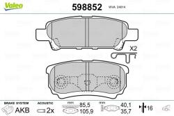 VALEO Fékbetét készlet VALEO 598852 for MITSUBISHI, CHRYSLER, DODGE, JEEP, … (598852)