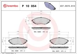 BREMBO fékbetétkészlet, tárcsafék BREMBO P 10 054 for CHEVROLET (P 10 054)