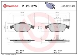 BREMBO Fékbetét készlet BREMBO P 23 075 for ALFA ROMEO, FIAT, LANCIA (P 23 075)