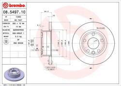 BREMBO féktárcsa BREMBO 08.5497. 10 for VW (08.5497.10)