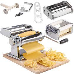 vonshef Masina de Facut Paste, Tagliatelle, Spaghete, Fettucine, Lasagna si Ravioli VonShef 1507252, Otel Carbon Ultra Rezistent si Durabil, Atasamente Multiple. Operare Manuala, Culoare Inox