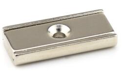 Magneo Smart Magnet neodim bloc 20 x 13, 5 x 5 mm, în carcasă, cu gaură D 3, 3 și șanfren D 6, 5