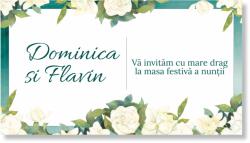 Personal Card invitație masa festivă - Smarald Selectați cantitatea: 11 buc - 30 buc