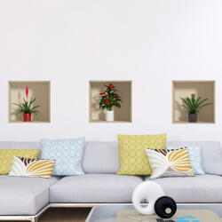 Ambiance Set 3 autocolante cu efect 3D Ambiance Flower