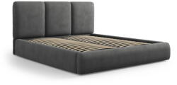 Mazzini Sofa Pat matrimonial gri tapițat cu spațiu de depozitare și somieră 180x200 cm Brody - Mazzini Beds