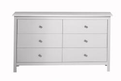 Marckeric Comodă albă joasă din lemn de pin 130x80 cm Berna - Marckeric Comoda