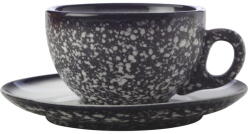 Maxwell & Williams Ceașcă cu farfurie din ceramică Maxwell & Williams Caviar Granite, 250 ml, negru