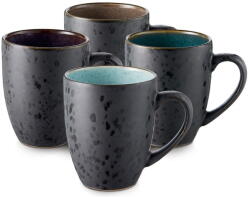 Bitz Căni negre/albastru-închis 4 buc. din ceramică 300 ml Gastro Black/Mix - Bitz