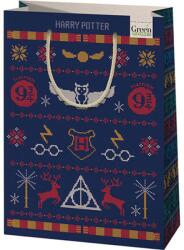 Cardex Green Grass Harry Potter karácsonyi minták nagy méretű prémium ajándéktáska 26x14x33 cm 39547