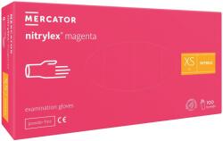Mercator Medical NITRYLEX MAGENTA - Mănuși de nitril (fără pudră), 100 buc, M