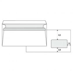  Plic autoadeziv, 110 x 220mm, alb, postal, cu fereastra DL, 1000 buc