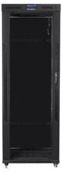 Lanberg FF01-8842-12BL 19" 42U SZÉL: 800mm MÉLY: 800mm MAG: 2097mm LCD lapraszerelt üvegajtós fekete rack szekrény (FF01-8842-12BL) - bestbyte