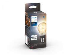 Philips Bec LED inteligent vintage Philips Hue Filament, Bluetooth, Zigbee, A60, E27, 7W (40W), 550 lm, lumina alba (2200-4500K)