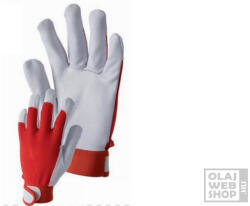 ROCK SAFETY Hobby színkecskebőr, piros-fehér sofőrkesztyű L/9 méret