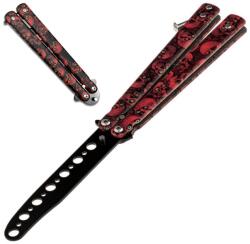  Tréning zsebben összecsukható csokornyakkendő, Red Skulls, 23, 5 cm