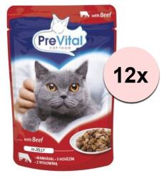 PreVital PreVital Cat Capsule cu vită în aspic 12 x 100 g