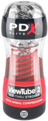 Pipedream - PDX Elite Masturbator Cu Compresie Spirala Viewtube 2 Clear