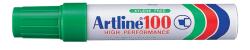 Artline Permanent marker Artline 100, corp metalic, varf tesit 7.5-12.0mm - verde (EK-100-GR) - forit