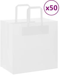 vidaXL 50 db fehér kraft papírzacskók fogantyúkkal 26x17x25 cm (4101829)