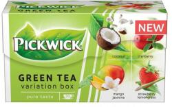 Pickwick Zöld tea 20x1, 5 g pickwick zöld tea gyümölcsös variációk kókusz, vörösáfonya, eper-citromfű, mangó-jázmin (TEAZOLDGYUMVARI)