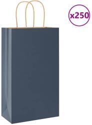 vidaXL 250 db kék papírzacskók fogantyúkkal 21x11x36 cm (4101701)