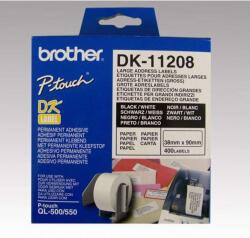 Brother DK-11208 elővágott öntapadós címke 400db/tekercs 38mm x 90mm White DK11208 (DK11208) - pepita