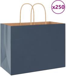 vidaXL 250 db kék kraft papírzacskók fogantyúkkal 32x17x25 cm (4101705)